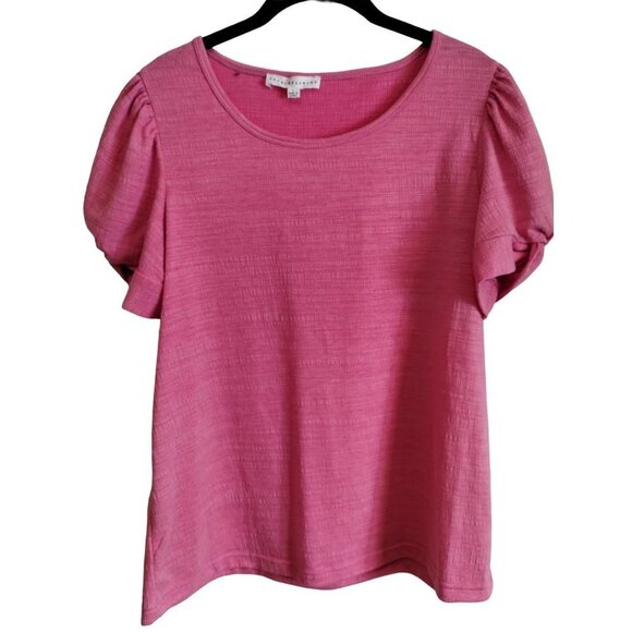 Jane + Delancey Pink puffy sleeve Tee - Picture 1 of 6